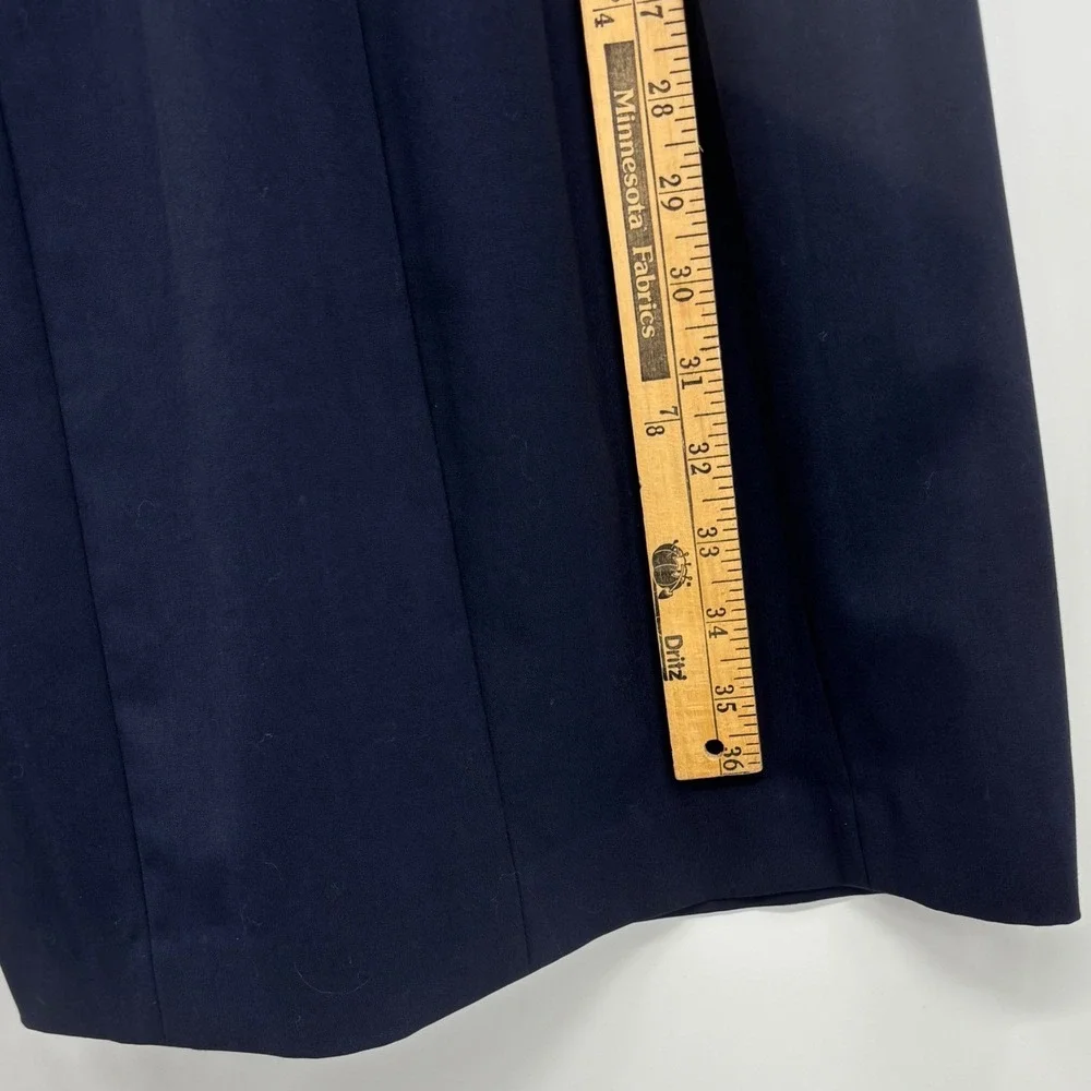 Rachel Rachel Roy Navy Blue Mock Neck Draped Ruffle Sheath Dress‎ Size 0